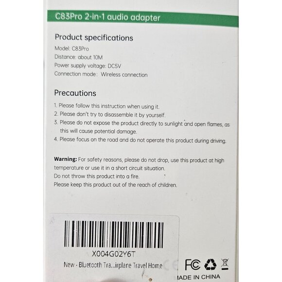 Wireless 5.4 Bluetooth Audio Transmitter & Receiver 2-In-1 Adapter 3.5mm Aux RCA - Picture 13 of 13